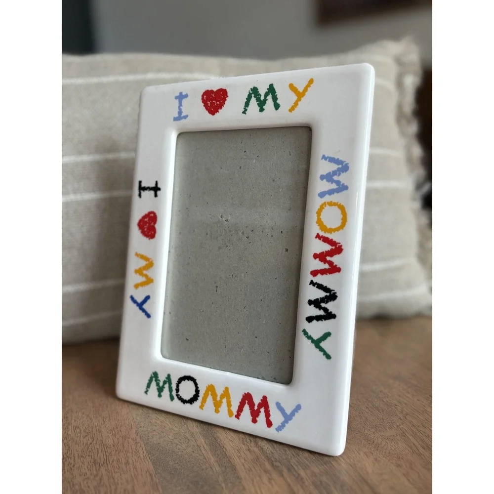 I Love My Mommy Vintage 90s Picture Frame White Multi Color Crayons 4x6 7151-46